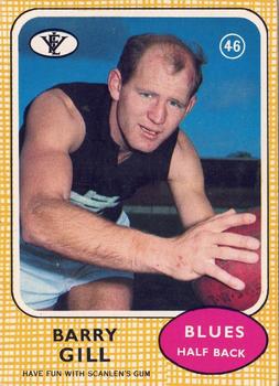 1972 Scanlens VFL #46 Barry Gill Front